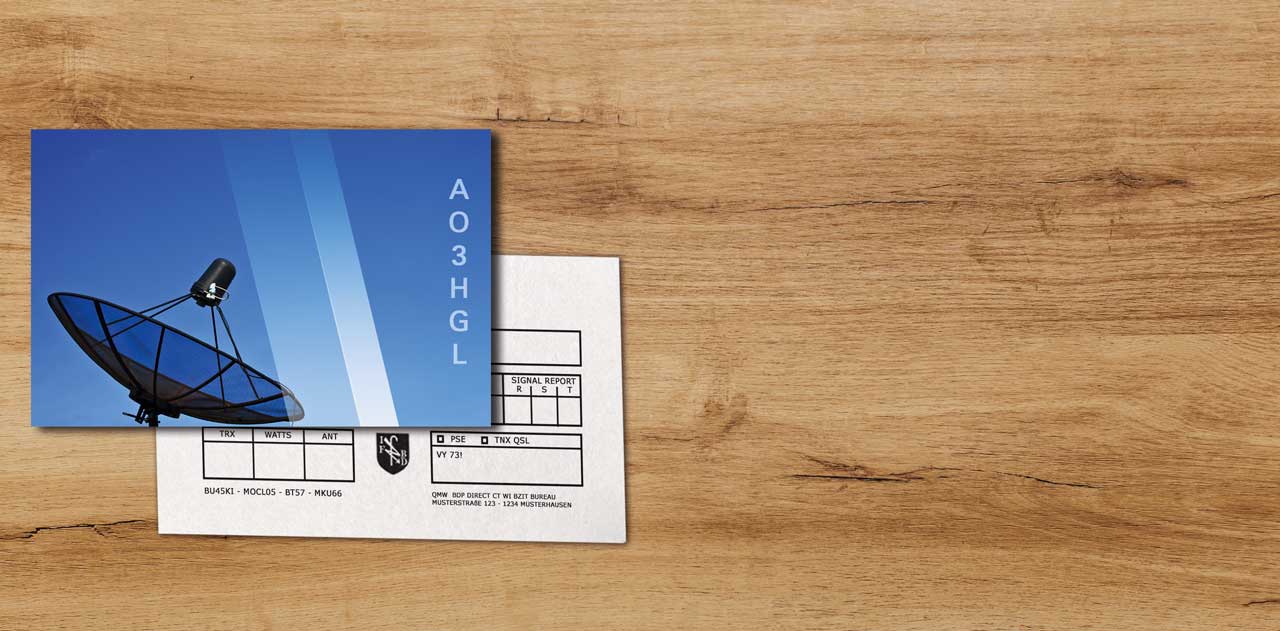 Postkarte QSL (140x90mm) Invercote G 330